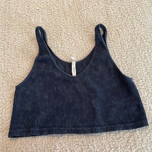 Aeropostale Navy Blue Ribbed Crop Top